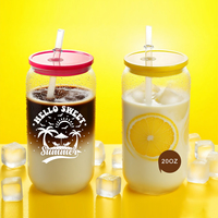 Gobelet en verre transparent de 16 oz 18 oz pour bière jus café thé avec couvercle en bambou et paille lave-vaisselle tasse à thé au lait verres