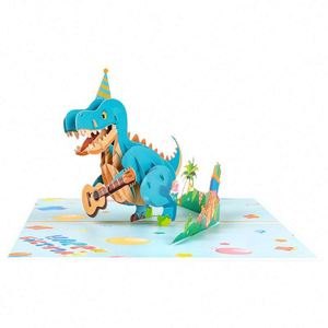 การ์ดป๊อปอัพไดโนเสาร์ 3 มิติ ขายส่งยอดนิยมสำหรับวันเกิด - Product Image 2