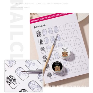 Kit de formation réutilisable 12 feuilles pour débutants en nail art – Planche de travail en papier avec outil d'apprentissage pour la pratique du dessin linéaire - Product Image 4