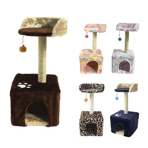 अनुकूलित उच्च गुणवत्ता वाले नए खिलौने हैममॉक लक्जरी बिल्ली खरोंच पोस्ट ट्री लंबी टॉवर लाउंज घर सिसल कपड़े बिल्ली खरोंच - Product Image 3