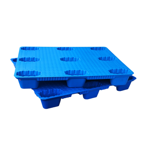 Palettes Huidu en PEHD moulées par soufflage, légères, empilables, à 9 pieds, entrée 4 directions, industrielles, 20 kg, pour le stockage de marchandises en plastique et les magasins de détail - Product Image 1