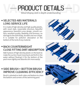 Accessori per piscina 14 "testa di vuoto flessibile con spazzola con un buon negozio sopra la piscina - Product Image 6