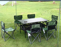 Ensemble de table et de chaises de camping portable de haute qualité, pliable, durable, pour l'extérieur, 4 chaises et 1 table