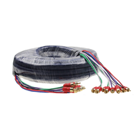 Câble audio et vidéo stéréo pour voiture de haute qualité DC 15,4 mm 30 pieds 8 canaux paire torsadée mâle RCA