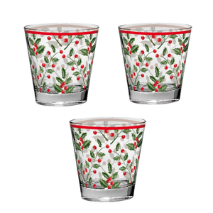 Juego de 3 Vasos de Agua NADIA LINE en Vidrio Transparente con Decoración de Visco, 250cc - Product Image 1