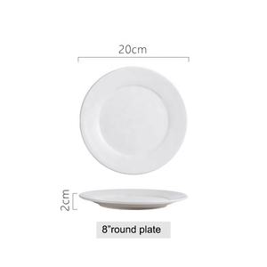 Plato de Porcelana Blanca de 8 Pulgadas <span class=keywords><strong>para</strong></span> Cena, Venta al por Mayor |   Uso <span class=keywords><strong>en</strong></span> Hoteles y Restaurantes |   Vajilla de Cerámica Resistente |   Apto <span class=keywords><strong>para</strong></span> microondas y lavavajillas - Product Image 2