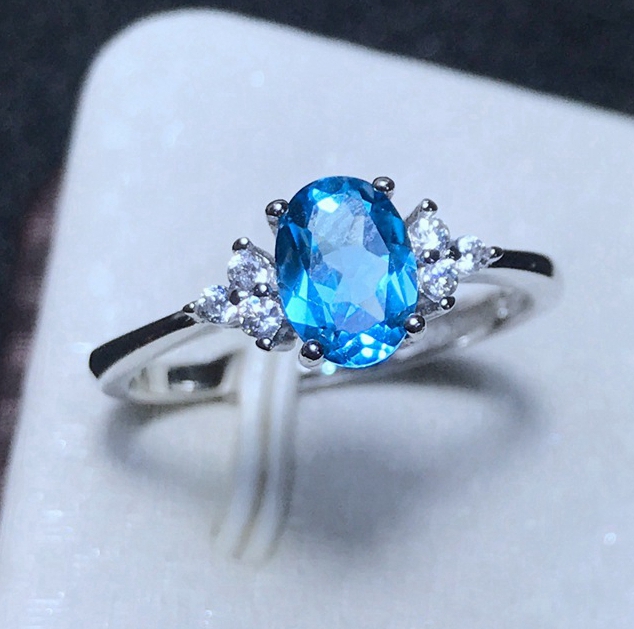 natural blue topaz ring Style 4
