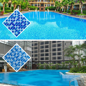 Precio mayorista Shell cuadrado Ninguno Deslizamiento Azulejo de mosaico de cerámica azul Piscina a la venta Azulejo de mosaico de piscina de cerámica