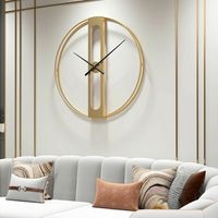 Modern Dekorasi Nordic Emas Logam Bulat Jam Dinding Diameter 50Cm