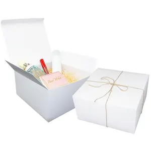 Paquete de 2 cajas de regalo de Navidad con tapas magnéticas, caja de  regalo de oro rosa para regalos con cinta, caja de propuesta de dama de  honor