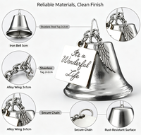 Pendentif Breloque Ailes d'Ange avec Clochette, Plaque Gravée Citation Inspirante, Fournitures de Fête, Cadeau pour Femme, Bijou Souvenir Anniversaire