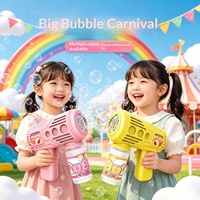 Pistolet à bulles électrique portable avec lumières LED, 8 trous, pour enfants, jouet de fête d'été en plein air, cadeau