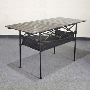 Factory Wholesale Modern Customized <b>Outdoor</b> Black Metal Portable <b>Folding</b> Camping <b>Table</b> Aluminum with Bag <b>Outdoor</b> Furniture - Product Image 4