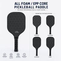 Raquette de pickleball légère en fibre de carbone brute, construction monobloc, amortisseur en silicone, protection des bords, matériau hybride robuste