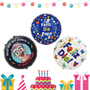 Nuevo Globo Redondo de Papel de Aluminio para el Día <span class=keywords><strong>del</strong></span> Padre en Español, Mercado Sudamericano, Globo Decorativo de Mylar para Papá, Artículos para Fiestas - Product Image 4