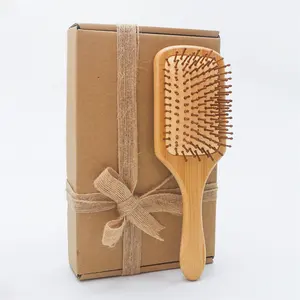 High Quality Bamboo Hair Brush Comb Set Natural Boar Hair Brush Bamboo Comb For Women