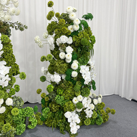 PROMISE nouveau conçu fleur pilier arc blanc et vert fleur prix de gros fleur artificielle arc pour mariage toile de fond décor