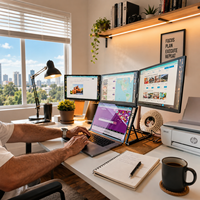 Écran portable triple 1080P FHD pour ordinateur portable, 15,6 pouces, pour le travail à distance, le bureau et les jeux