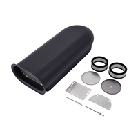 Prise d'air de capot en aluminium lisse style Hilborn pour double carburateur à quatre points, noir AS-S05DB