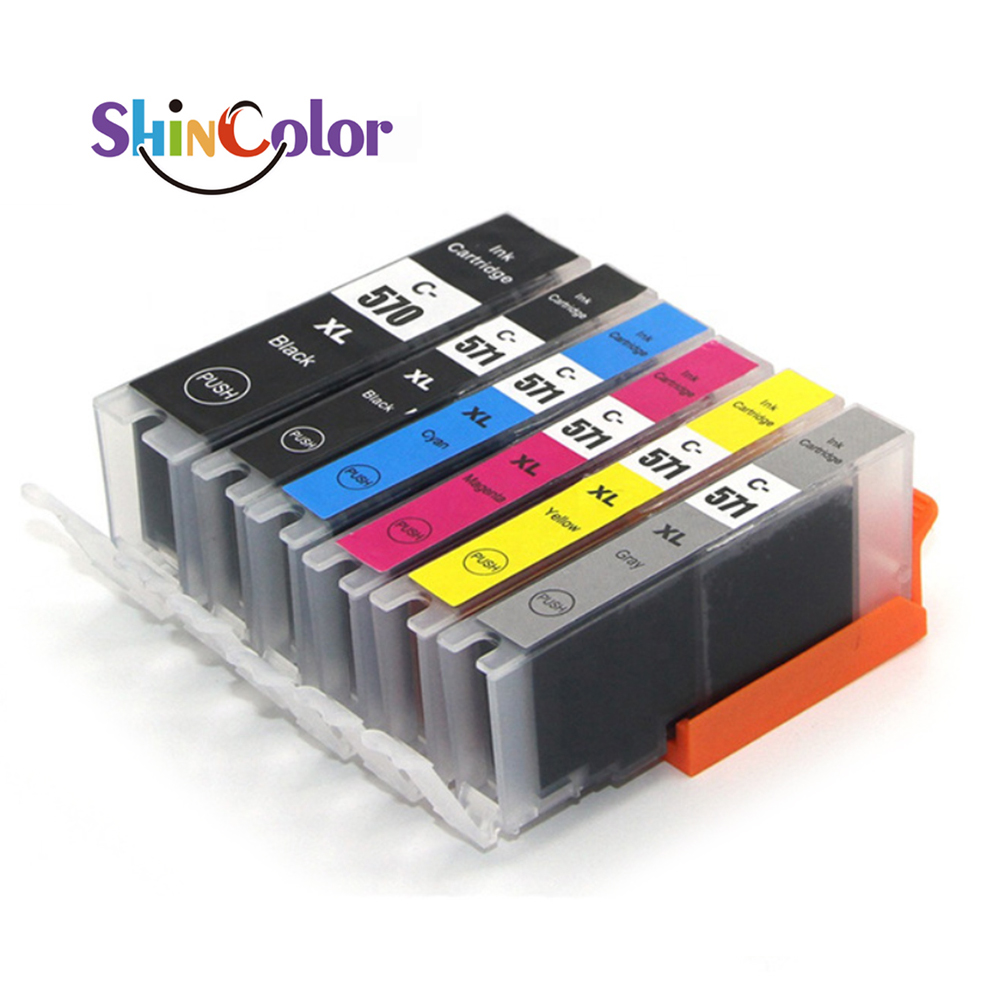 ShinColor Pgi-570xl Pgi-570 Pgi 570 Cli-571xl Cli-571 571 Цвет Совместимый струйный картридж для принтера Canon Pixma Mg5750