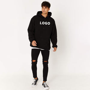 Sweat à capuche noir délavé Vintage pour hommes 100% coton lourd Logo personnalisé imprimé automne saison accessoire de mode - Product Image 4