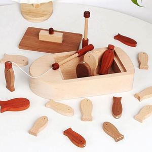 Jeu de pêche magnétique en bois de hêtre naturel de qualité supérieure pour enfants, jouet Montessori sûr pour bébé - Product Image 4