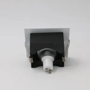 Mini holofote reembutido ajustável mr16 gu10, luminária quadrada de led