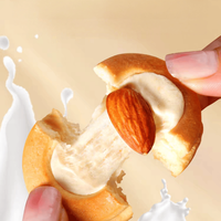Vente en gros de biscuits à la noix et aux amandes, mini-sandwichs fourrés, en-cas halal personnalisés avec étiquette privée, emballés individuellement