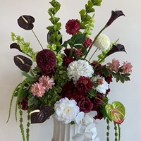 Boules de fleurs tropicales artificielles en soie, faites à la main, vertes et rouges, 50 cm, personnalisées, pour décoration de mariage, grands centres de table
