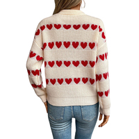 Motif d'amour personnalisé pull pour femmes pull mode décontractée épaule tombante tricoté chandails pour femmes