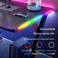 Bureau de jeu d'angle RGB en forme de L pour ordinateur, modèle P201, vente en gros fabricant