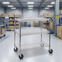 Chariot industriel antistatique Leenol pour l'électronique, chariot à main à quatre roues, plateforme de stockage de cartes PCB, chariot de circulation réglable antistatique