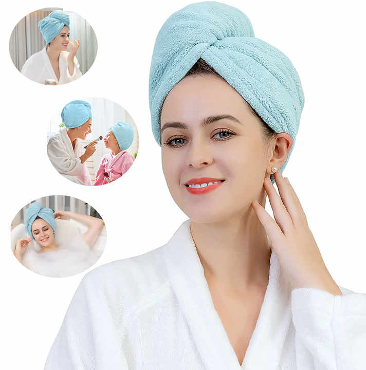 Wholesale Custom LOGO Salon Beauty Hairdressing Berber Spa Microfiber Hair Towel Wrap Turban Cap Alibaba