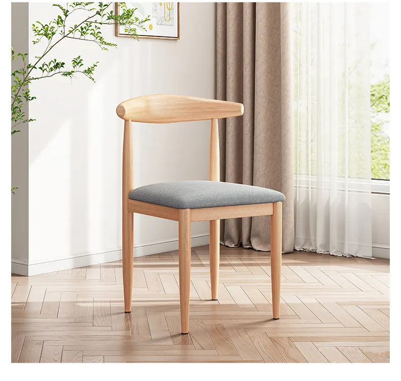 木製脚PUシートカフェテーブル椅子モダンレストランスツールホテル布張り椅子