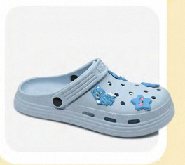 Zuecos rosas para niños con pines animados, talla 18, punta redonda, sin cordones, diseño de estrellas, para todas las estaciones, parte superior de plástico, suela de EVA - Product Image 4