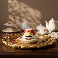 Ensemble de soucoupe tasse en céramique dragon blanc personnalisé tasse à thé/café au lait évaporé année Dragon Hong Kong Style