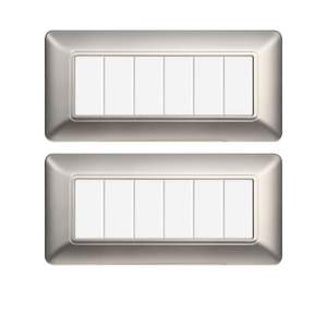 Interruptor de Pared Gloca de 6 Vías, Panel de Plástico Plateado, 2 Piezas, Fácil Instalación - Product Image 1