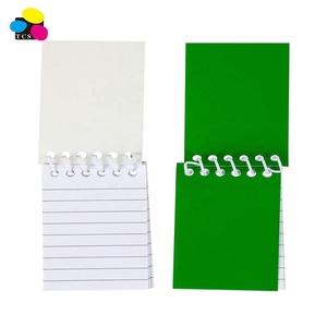 4 paket 50 sayfa Spiral Memo kitaplar dayanıklı lamine kağıt kapak üst bağlı ile çeşitli renkler - Product Image 4