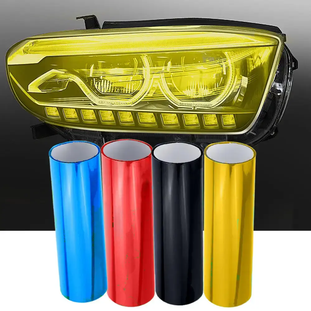 Facile à nettoyer Film de lampe teinté de voiture auto-adhésif à haute flexibilité Film de protection des lumières