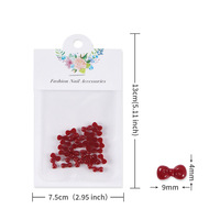Logo gratuit, 30 pièces/sac, nœuds papillon, accessoires pour nail art, rouge vin, décorations en résine 3D