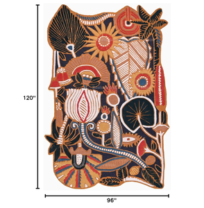 Alfombras de suelo de lana grandes florales personalizadas, decoración moderna para el hogar, conjunto lavable con mechones a mano, diseño decorativo único - Product Image 2