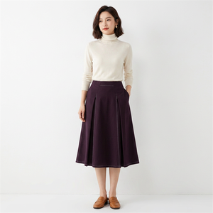 Nouvelle Tendance ODM : Jupes Décontractées Tricotées Mi-Mollet à Taille Élastique Naturelle pour Femme – Collection Automne - Product Image 1