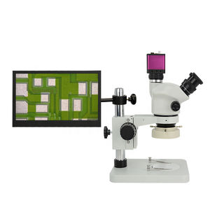 กล้องจุลทรรศน์ PCB แบบสามตาสเตอริโอ1080 HD สำหรับซ่อมโทรศัพท์ระบบดิจิทัลแบบซูมออปติคอล - Product Image 5