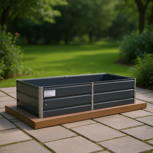 Maceta de Acero Galvanizado Color Antracita, 195 x 100 x 45 cm, Jardinera para Exteriores, Diseño Moderno y Minimalista - Product Image 2