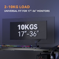 Support de moniteur en aluminium pour bureau, bras articulé à ressort à gaz, pour écran d'ordinateur de 17 à 36 pouces, rotation à 360 degrés, fabriqué en usine