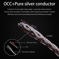 YYAUDIO DIY Câble audio en cuivre plaqué argent 3,8 mm 4,5 mm en vrac pour écouteurs
