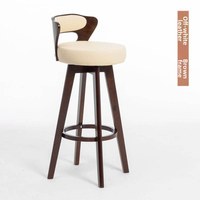 Tabourets de bar modernes en cuir de vachette de style scandinave, chaise haute pivotante réglable pour comptoir, usage domestique, commercial, chambre, extérieur