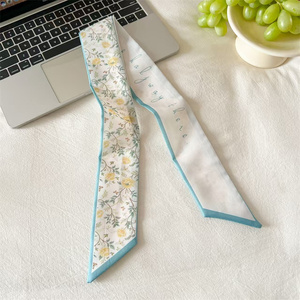 Cinta multifuncional de alta gama con estampado de peonías frescas y dulces, diseño de letras, para cuello, cabello, cintura y como cinta para el cabello y cinturón para mujer - Product Image 4