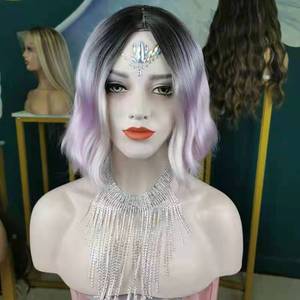 Tóc Giả Sợi Chất Lượng Cao Với Tóc Em Bé Tóc Ngắn Gợn Sóng T Phần Ren Tổng Hợp Chịu Nhiệt - Product Image 2