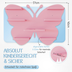 Étagère Tonie Butterfly avec espace pour jusqu'à 35 figurines Tonie, Toniebox et station de charge, étagère Toniebox magnétique en bois - Product Image 2